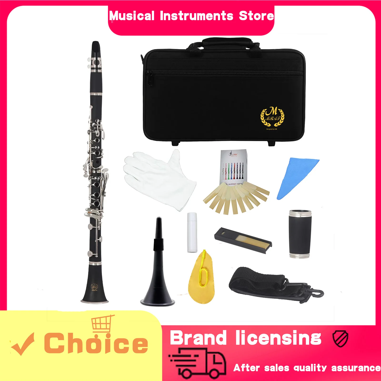 Кларнет M MBAT Bb17, 6-кольцевой, из синтетического дерева, черный, премиум-класса, профессиональный духовой инструмент, аксессуары и запчасти
Кларнет M MBAT Bb17, 6-кольцевой, из синтетического дерева, черный, премиум-класса, профессиональный духовой инструмент, аксессуары и запчасти