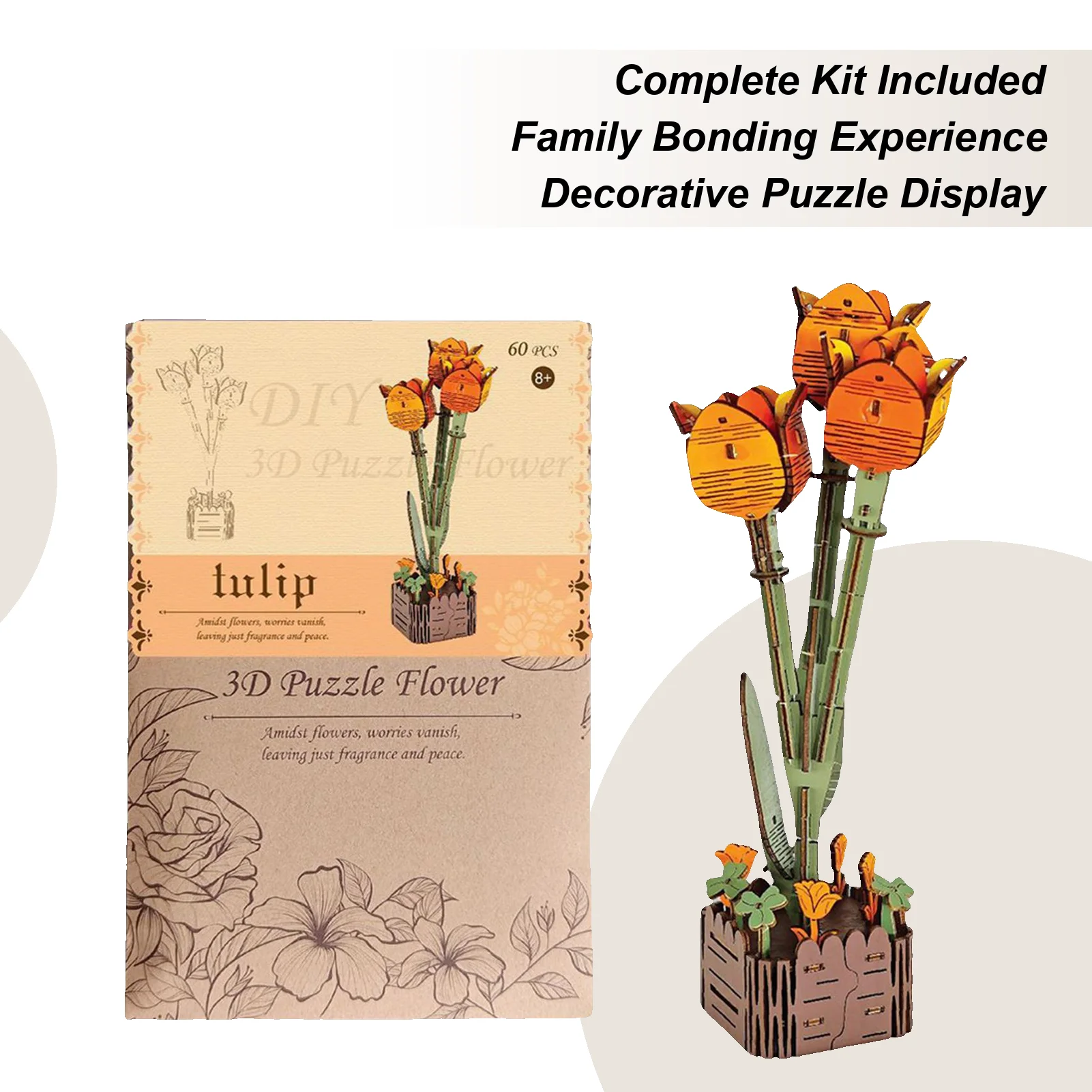 3D Flower Puzzle Flower Building Set Wooden Puzzle For Kids Home Decor Relaxation Shelf Display Table Centerpiece
3D Flower Puzzle Flower Building Set Wooden Puzzle For Kids Home Decor Relaxation Shelf Display Table Centerpiece