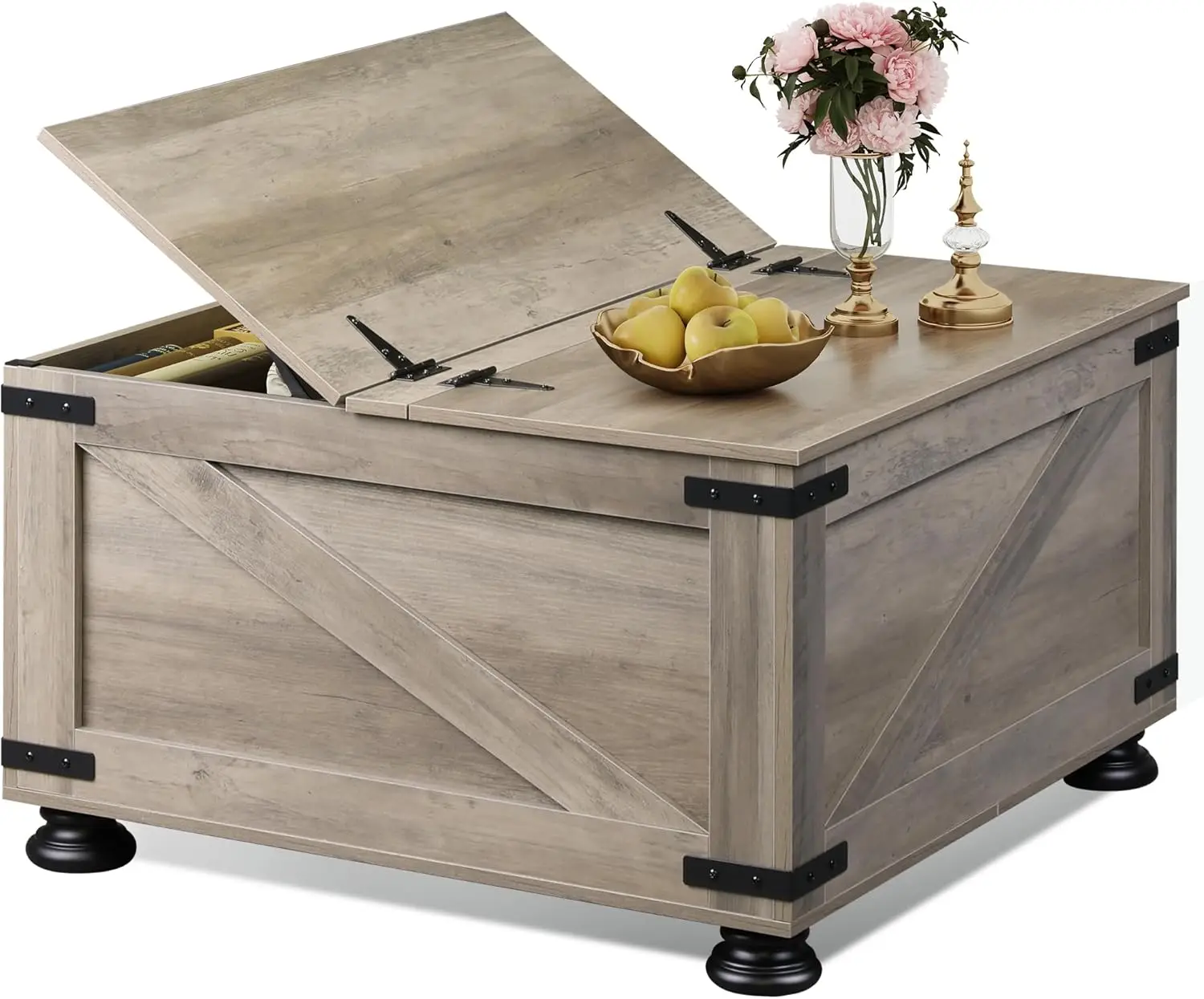 Farmhouse Coffee Table with Storage, Flip-Top Square Center Table for Living Room, Bedroom, Home Office, Grey Oak
Farmhouse Coffee Table with Storage, Flip-Top Square Center Table for Living Room, Bedroom, Home Office, Grey Oak