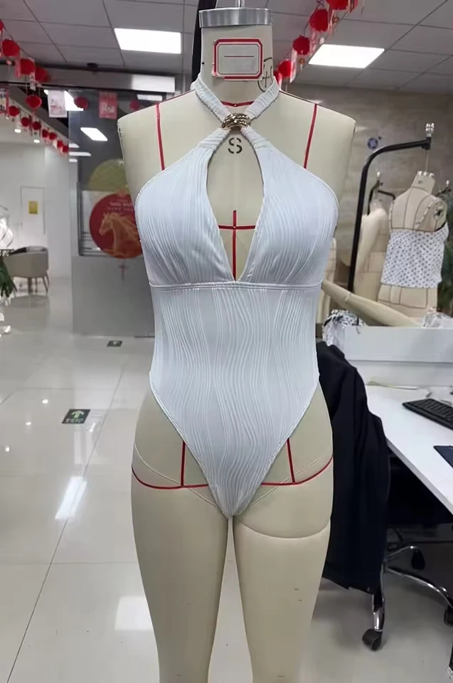2026 Fashion Women Swimsuit Ivory White Textured Halter Neck Bathing Suit Keyhole Cutout Backless Monokini Swimwear Beachwear
2026 Fashion Women Swimsuit Ivory White Textured Halter Neck Bathing Suit Keyhole Cutout Backless Monokini Swimwear Beachwear