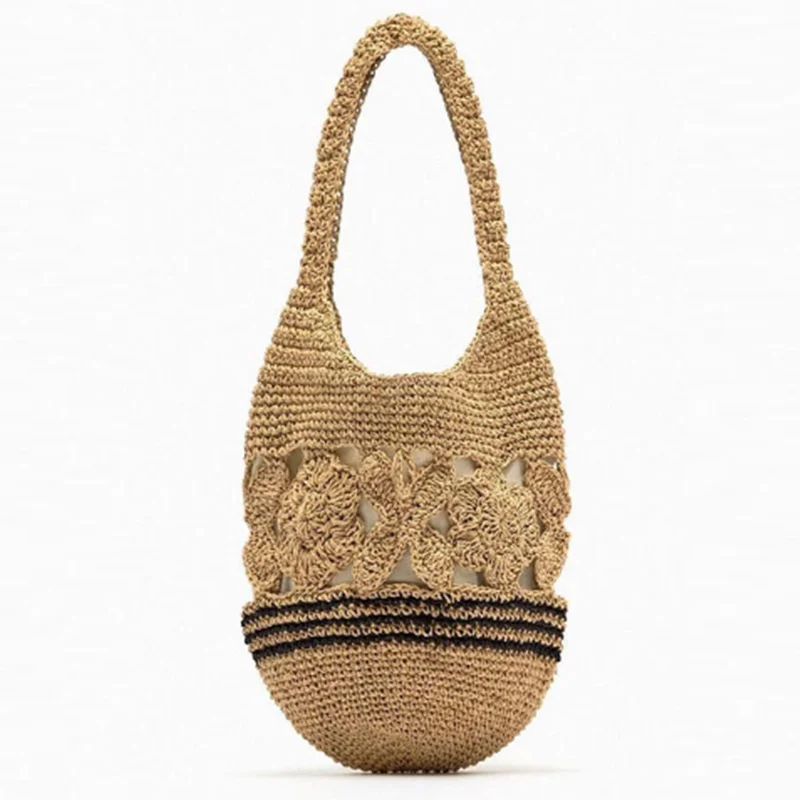 Retro New hollow flower shoulder straw bag fashion trend hand-crocheted grass bag holiday beach bag
Retro New hollow flower shoulder straw bag fashion trend hand-crocheted grass bag holiday beach bag