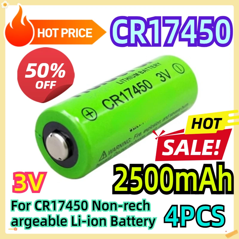 For CR17450 3.0V 2500mAh Non-rechargeable Li-ion Battery 4pcs
For CR17450 3.0V 2500mAh Non-rechargeable Li-ion Battery 4pcs