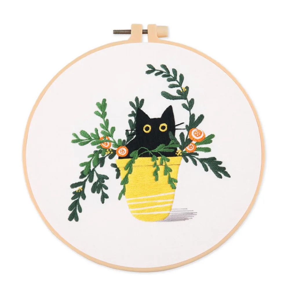 DIY Embroidery Kits 3D Cat Landscape Embroidery Stitching With Hoop For Beginner Embroidery Sewing Art Needlework Cross Stitch
DIY Embroidery Kits 3D Cat Landscape Embroidery Stitching With Hoop For Beginner Embroidery Sewing Art Needlework Cross Stitch