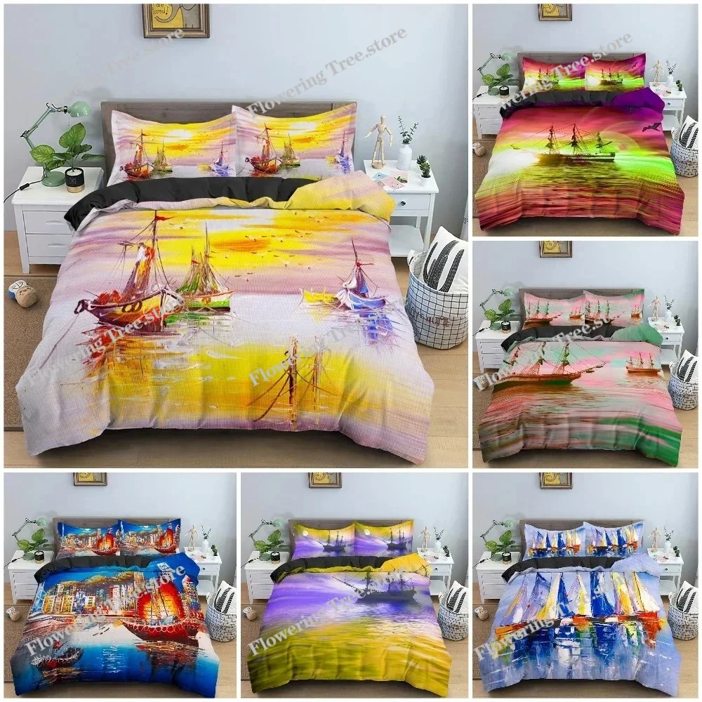 Watercolor Sailboat Bedding Set Bedclothes King Queen Twin Duvet Cover Set With Pillowcase 3D Luxury Quilt Covers
Watercolor Sailboat Bedding Set Bedclothes King Queen Twin Duvet Cover Set With Pillowcase 3D Luxury Quilt Covers