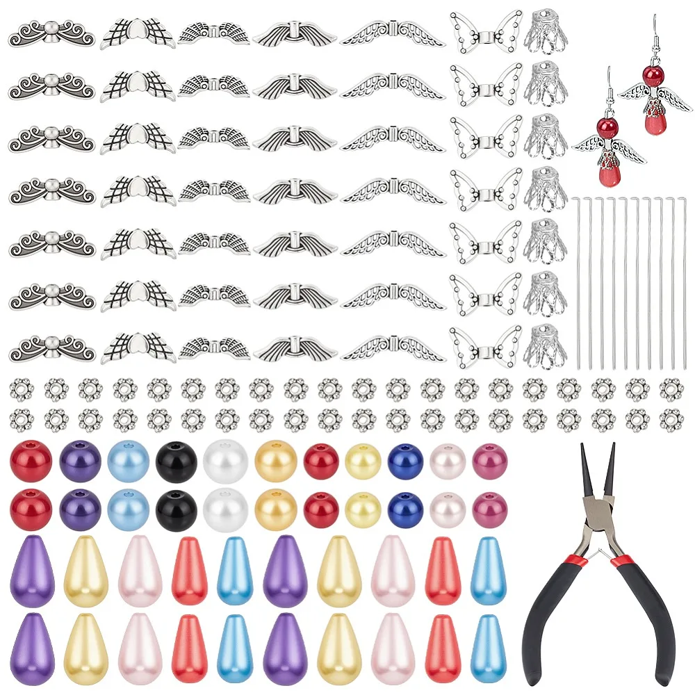 DIY Angel Pendant Making Kits include Acrylic Glass Pearl Beads Jewelry Pliers Style Alloy Findings Iron Bead Caps
DIY Angel Pendant Making Kits include Acrylic Glass Pearl Beads Jewelry Pliers Style Alloy Findings Iron Bead Caps