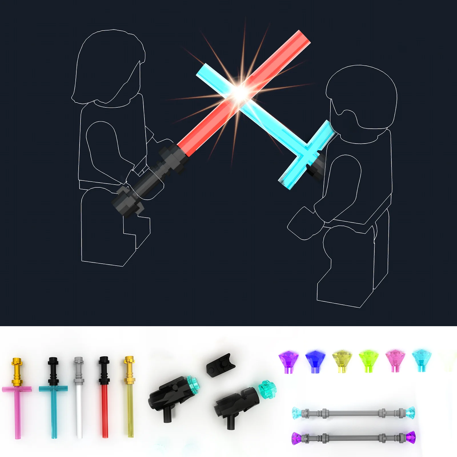 105 шт., набор аксессуаров для строительных блоков Light Sword Saber Blaster-для фанатов Lego SW, 3-я вечеринка, совместимая с минифигурками Lego 
105 шт., набор аксессуаров для строительных блоков Light Sword Saber Blaster-для фанатов Lego SW, 3-я вечеринка, совместимая с минифигурками Lego