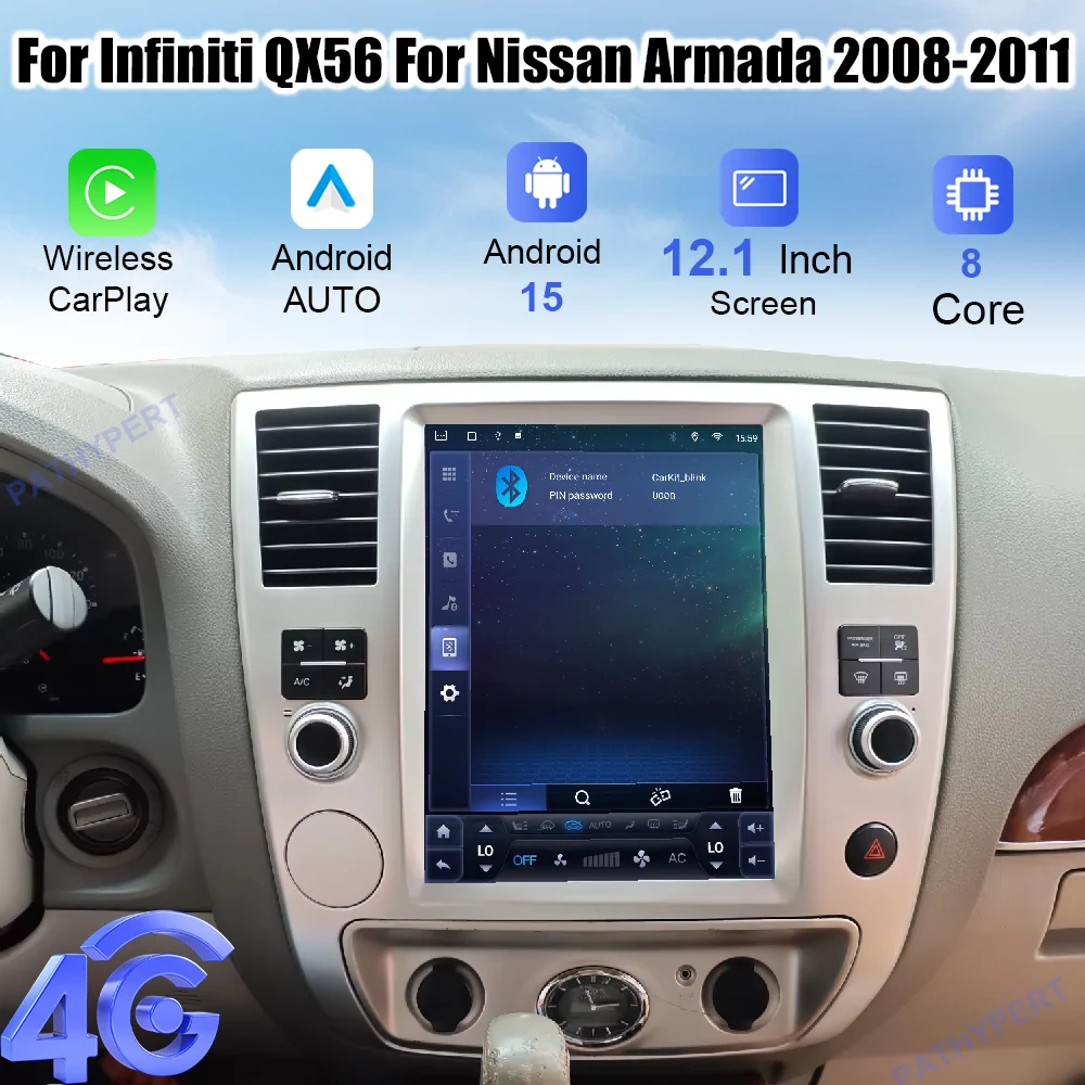 Android 15 For Infiniti QX56 For Nissan Armada 2008-2011 Car Audio Player Multimedia Auto Wireless Carplay GPS Navigation 4G DSP
Android 15 For Infiniti QX56 For Nissan Armada 2008-2011 Car Audio Player Multimedia Auto Wireless Carplay GPS Navigation 4G DSP