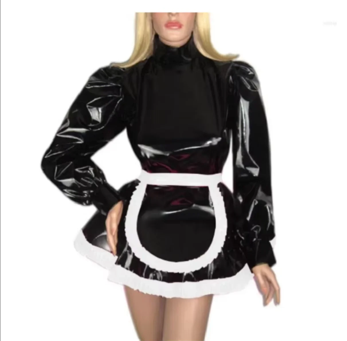 Sexy and Effeminate Mid Neck PVC with Tightened Cuffsindependent Apron with Black and White Patchwork Pleated Lace and Fluffy
Sexy and Effeminate Mid Neck PVC with Tightened Cuffsindependent Apron with Black and White Patchwork Pleated Lace and Fluffy
