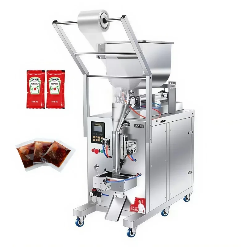 2025 Hot Sale Small Sauce Filling Machine with Stirrer Automatic Dosing Back Seal Pneumatic Packing for Honey Seasoning Paste
2025 Hot Sale Small Sauce Filling Machine with Stirrer Automatic Dosing Back Seal Pneumatic Packing for Honey Seasoning Paste