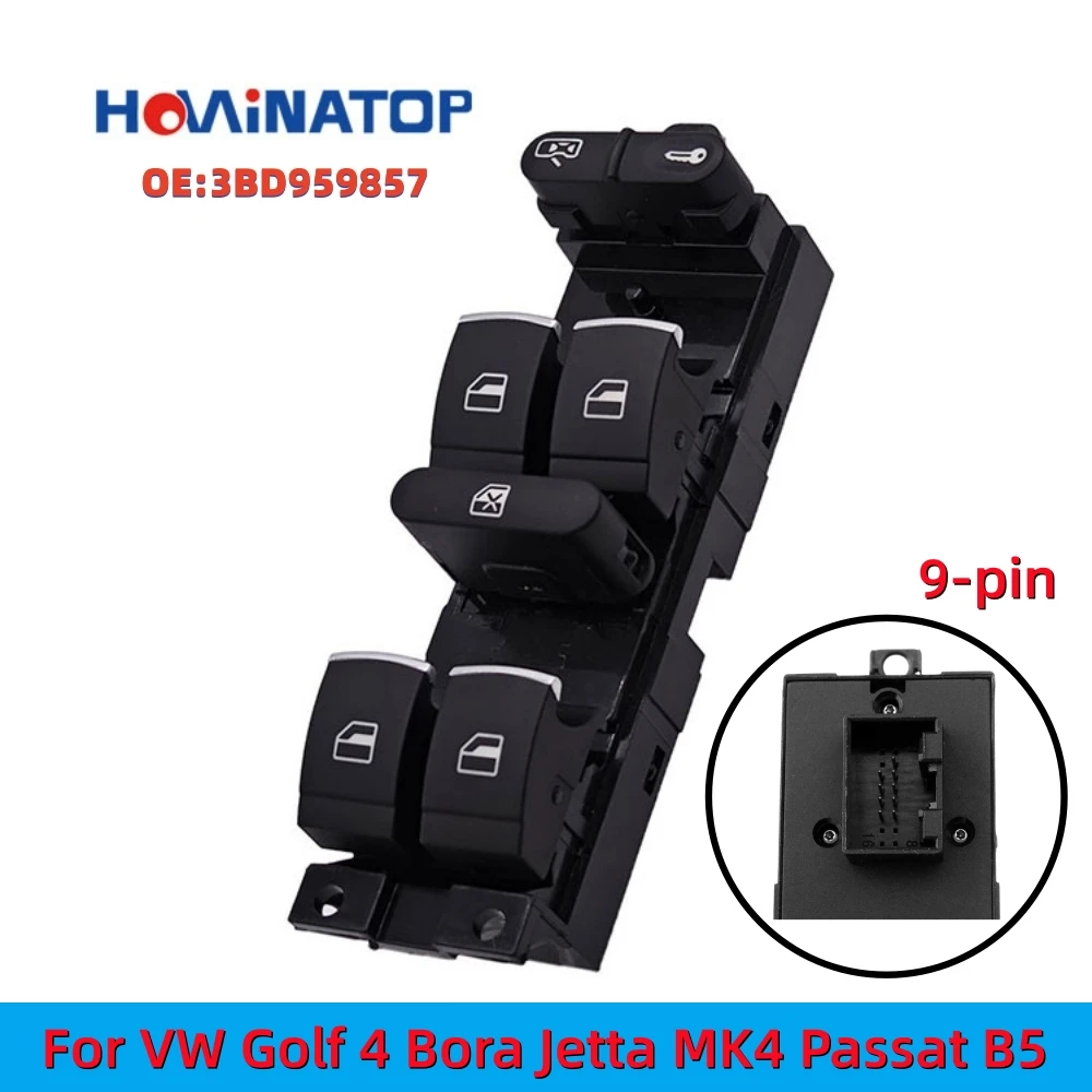 HOWINATOP 3BD959857 9 Pin Driver Side Power Window Switch For VW Golf 4 Bora Jetta MK4 Passat B5 Master Control OEM Replacement
HOWINATOP 3BD959857 9 Pin Driver Side Power Window Switch For VW Golf 4 Bora Jetta MK4 Passat B5 Master Control OEM Replacement