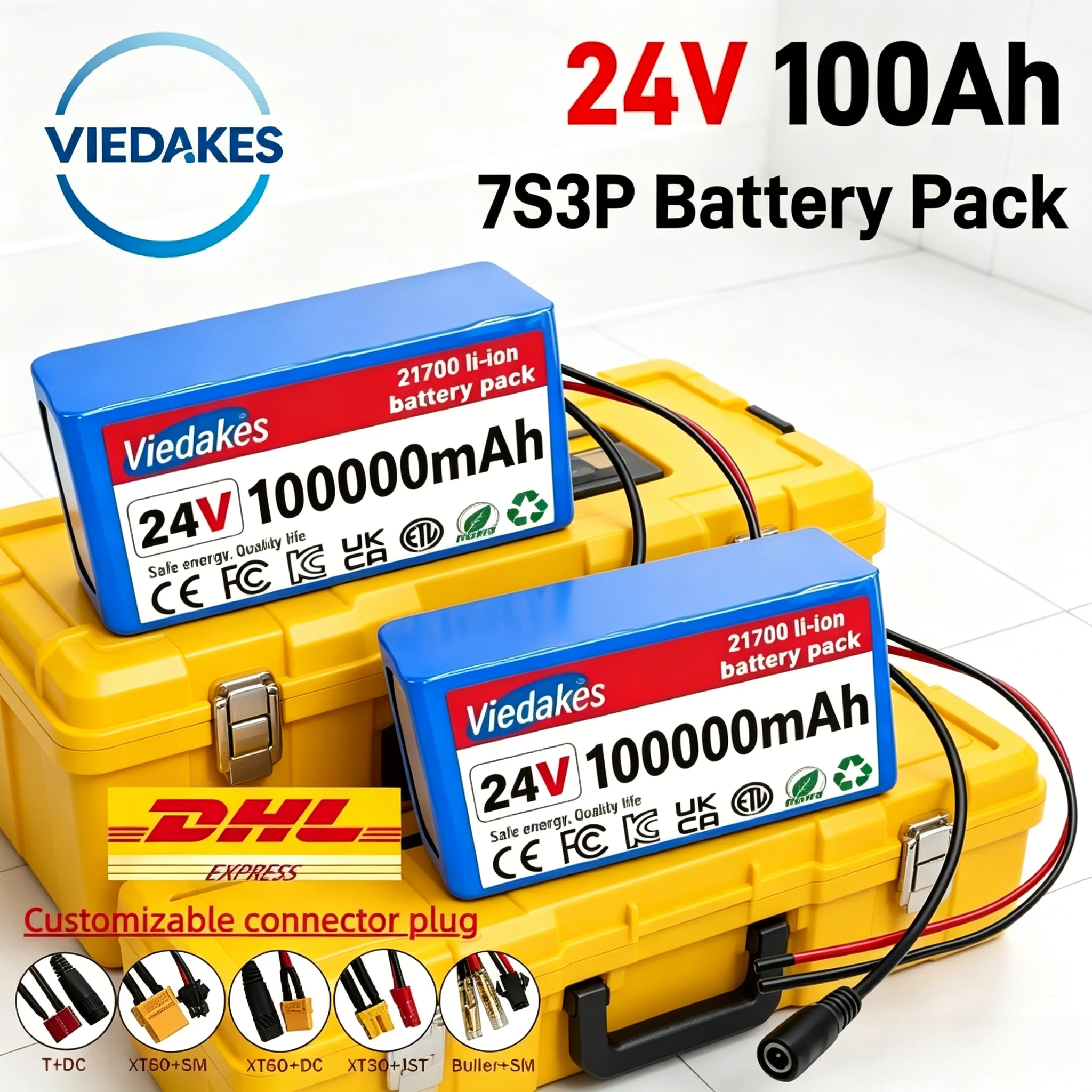 Premium Rechargeable 24V Battery, 24V 100Ah 7S3P 21700, BMS Equipped with 29.4V Charger for Electric Toy Car & Mobility Tools
Premium Rechargeable 24V Battery, 24V 100Ah 7S3P 21700, BMS Equipped with 29.4V Charger for Electric Toy Car & Mobility Tools