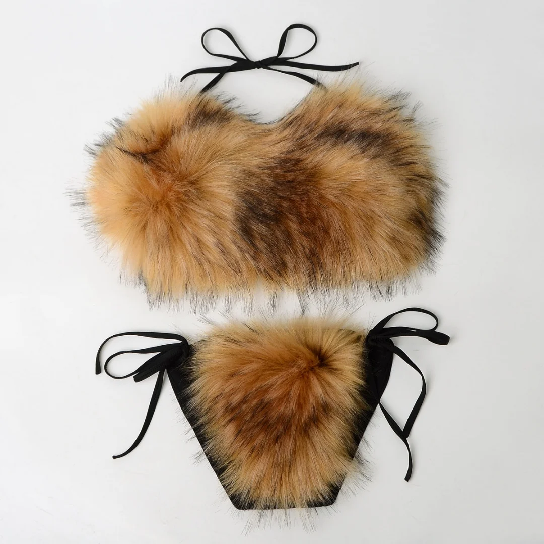 Bikini High Waist Swimsuit Sexy Thong Bikini Women Real Raccoon Fox Fur Two Piece Swimsuits Brazilian Bathing Suit
Bikini High Waist Swimsuit Sexy Thong Bikini Women Real Raccoon Fox Fur Two Piece Swimsuits Brazilian Bathing Suit