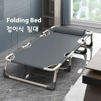 가정용 휴대용 접이식 침대, 야외 여행 캠핑 침대, 1 인용 점심 휴식 침대, 다기능 안락 의자