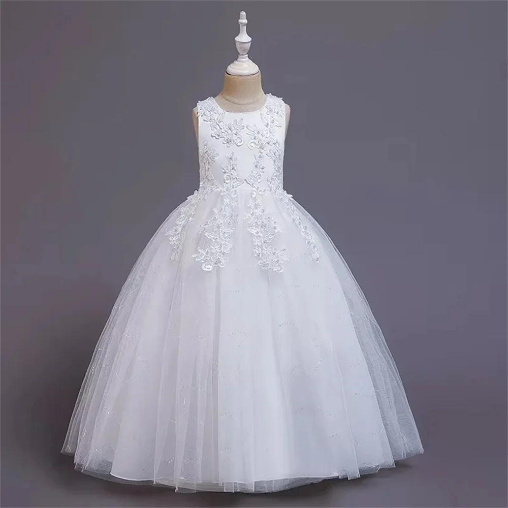 Chiffon Girl Sequined Applique Luxury Princess Dress Sleeveless Bow Long Ball Formal Elegant First Communion Gown New
Chiffon Girl Sequined Applique Luxury Princess Dress Sleeveless Bow Long Ball Formal Elegant First Communion Gown New