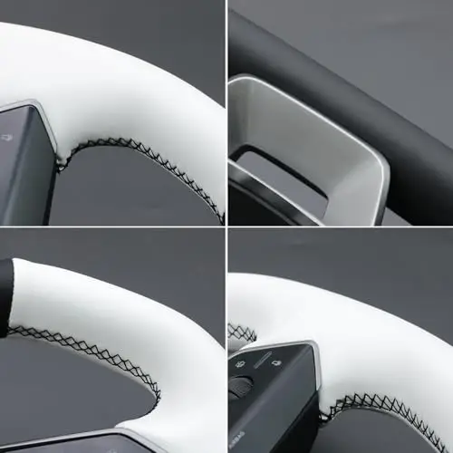 Custom White Synthetic Leather Steering Wheel Wrap With Decorative Stitching For Cybertruck 2023–2025
Custom White Synthetic Leather Steering Wheel Wrap With Decorative Stitching For Cybertruck 2023–2025