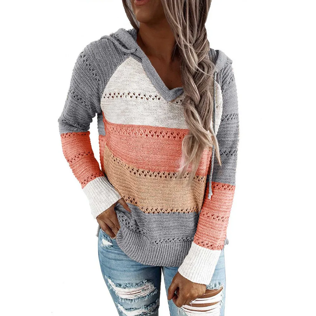 Long Women Hooded Casual Fashion Patchwork Sleeves Tops Blouse Sweater V-Neck Women's Blouse Fleece Sweaters Shirt
Long Women Hooded Casual Fashion Patchwork Sleeves Tops Blouse Sweater V-Neck Women's Blouse Fleece Sweaters Shirt