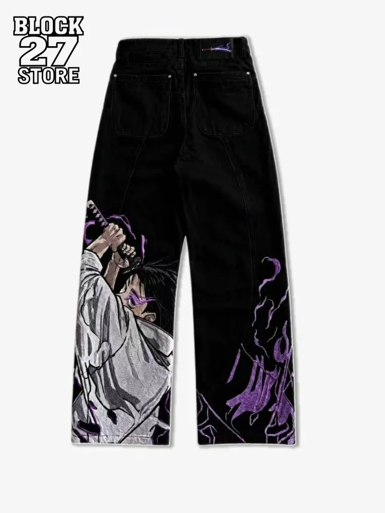 Mens Jeans Heavy Embroidery Streetwear Denim Pants Harajuku Unisex Loose Fit Wide Leg Anime Straight Leg Black Casual Fashion
Mens Jeans Heavy Embroidery Streetwear Denim Pants Harajuku Unisex Loose Fit Wide Leg Anime Straight Leg Black Casual Fashion