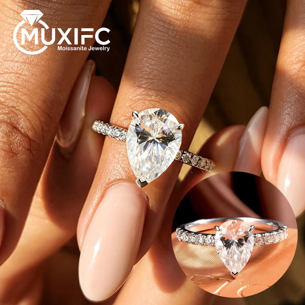 2/5CT Pear Cut Miossanite Diamond Ring Certified 925 silver Plated 18K Promise Rings Engagement Wedding Band Jewelry for Women
2/5CT Pear Cut Miossanite Diamond Ring Certified 925 silver Plated 18K Promise Rings Engagement Wedding Band Jewelry for Women