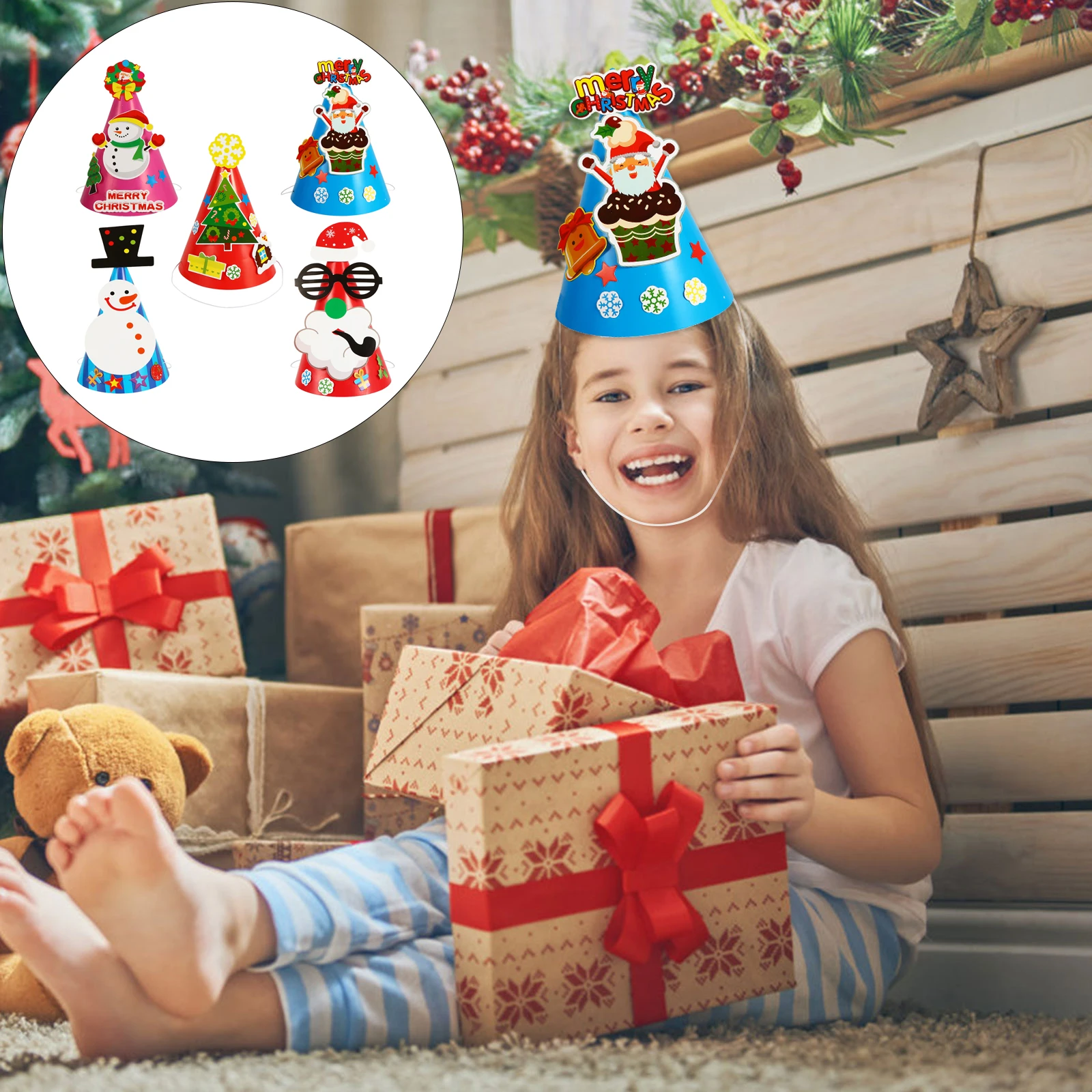 Christmas Hat Paper Decoration Hats Materials Creative DIY Kits Child Kids Crafts
Christmas Hat Paper Decoration Hats Materials Creative DIY Kits Child Kids Crafts