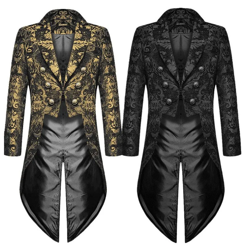 Men's Gothic Style Wedding Coat Tuxedo Steam Punk Halloween Stage Costume Tailored Suit for Court Ball Wedding Party
Men's Gothic Style Wedding Coat Tuxedo Steam Punk Halloween Stage Costume Tailored Suit for Court Ball Wedding Party