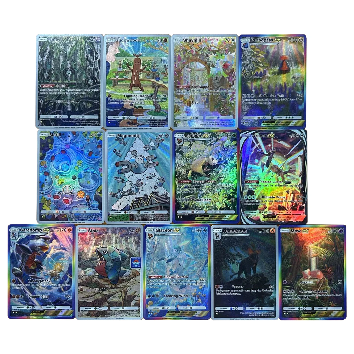 63X88Mm 13Pcs/set Diy Ptcg Pocket Glaceon Mew Collection Card Coarse Flash Ptcg Arceus Unown Anime Card Gift Toys
63X88Mm 13Pcs/set Diy Ptcg Pocket Glaceon Mew Collection Card Coarse Flash Ptcg Arceus Unown Anime Card Gift Toys