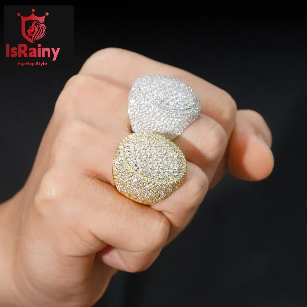 IsRainy Hip Hop Rock 100% 925 Sterling Silver VVS1 D Color Real GRA Moissanite Diamonds Cocktail Rings Fine Jewelry Pass Test
IsRainy Hip Hop Rock 100% 925 Sterling Silver VVS1 D Color Real GRA Moissanite Diamonds Cocktail Rings Fine Jewelry Pass Test