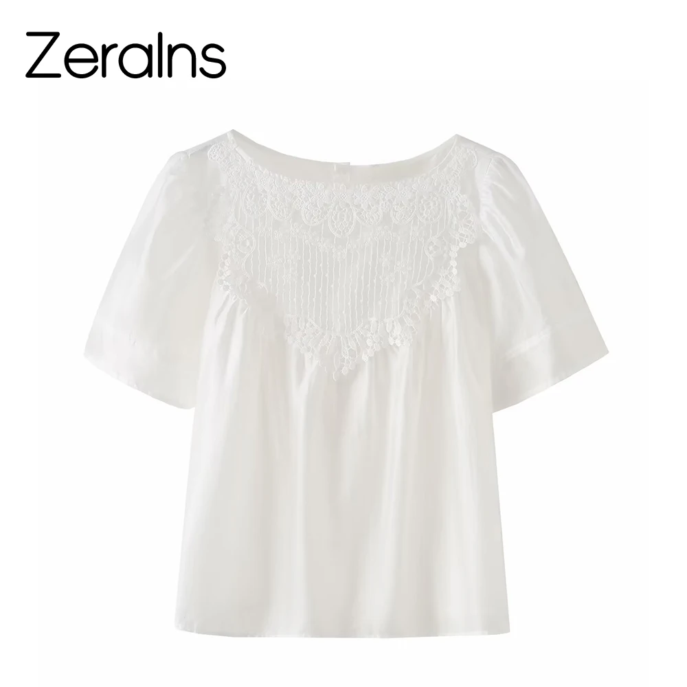 ZERAINS 2026 summer new women's simple round neck solid color casual embroidered short sleeved shirt
ZERAINS 2026 summer new women's simple round neck solid color casual embroidered short sleeved shirt