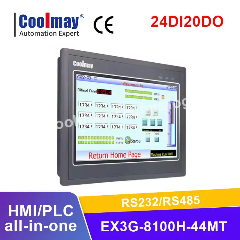 Coolmay Factory 10-дюймовый HMI PLC «все в одном» EX3G-8100H-44MT Встроенные аналоговые входы и выходы Температура Напряжение Ток 
Coolmay Factory 10-дюймовый HMI PLC «все в одном» EX3G-8100H-44MT Встроенные аналоговые входы и выходы Температура Напряжение Ток