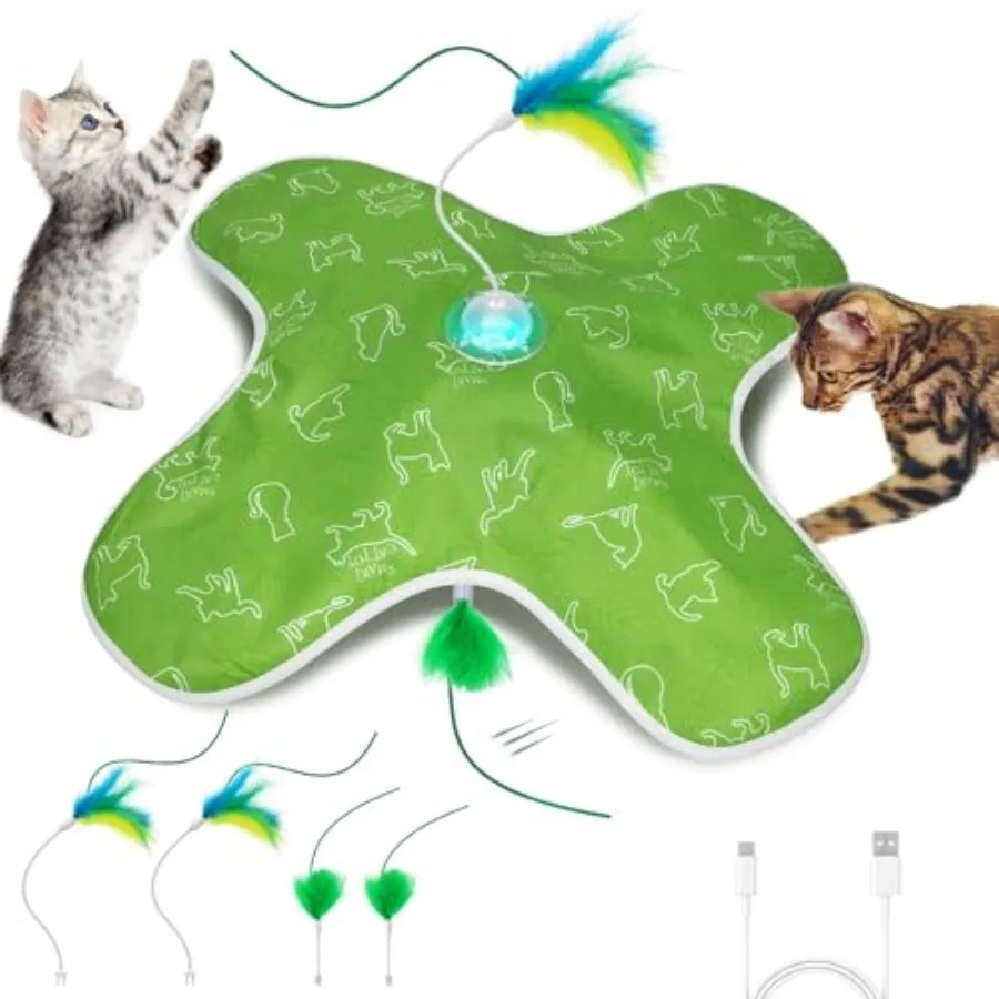 Interactive Cat Toys Rechargeable, Hide and Seek Kitten Toy with Touch Activated, Moving Concealed Feather, Tumbler Toy Design,
Interactive Cat Toys Rechargeable, Hide and Seek Kitten Toy with Touch Activated, Moving Concealed Feather, Tumbler Toy Design,