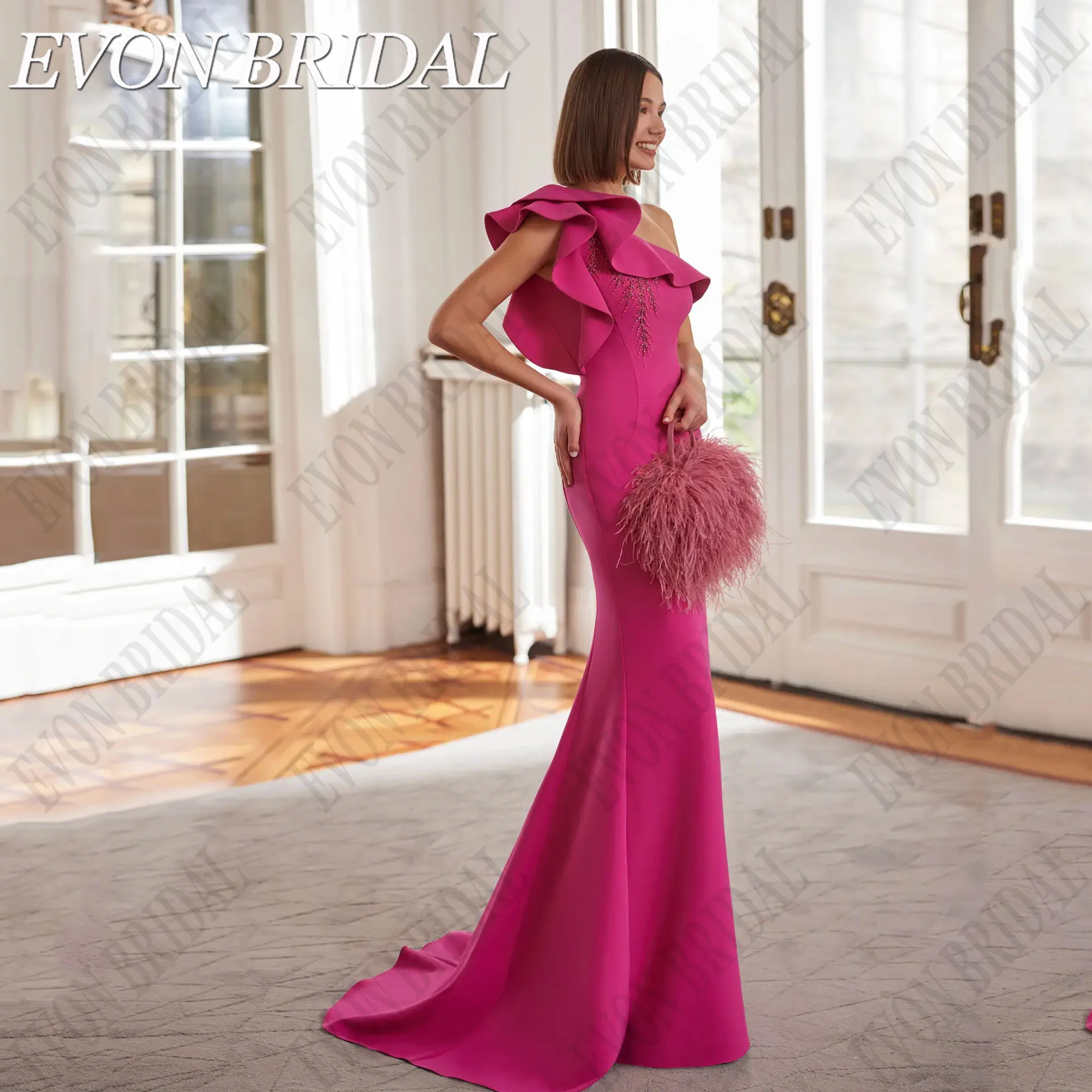 EVON BRIDAL Celebrity Evening Dresses Elegant Mermaid One Shoulder vestidos de fiesta Backless Sleeveless فساتين سهرة Customized
EVON BRIDAL Celebrity Evening Dresses Elegant Mermaid One Shoulder vestidos de fiesta Backless Sleeveless فساتين سهرة Customized