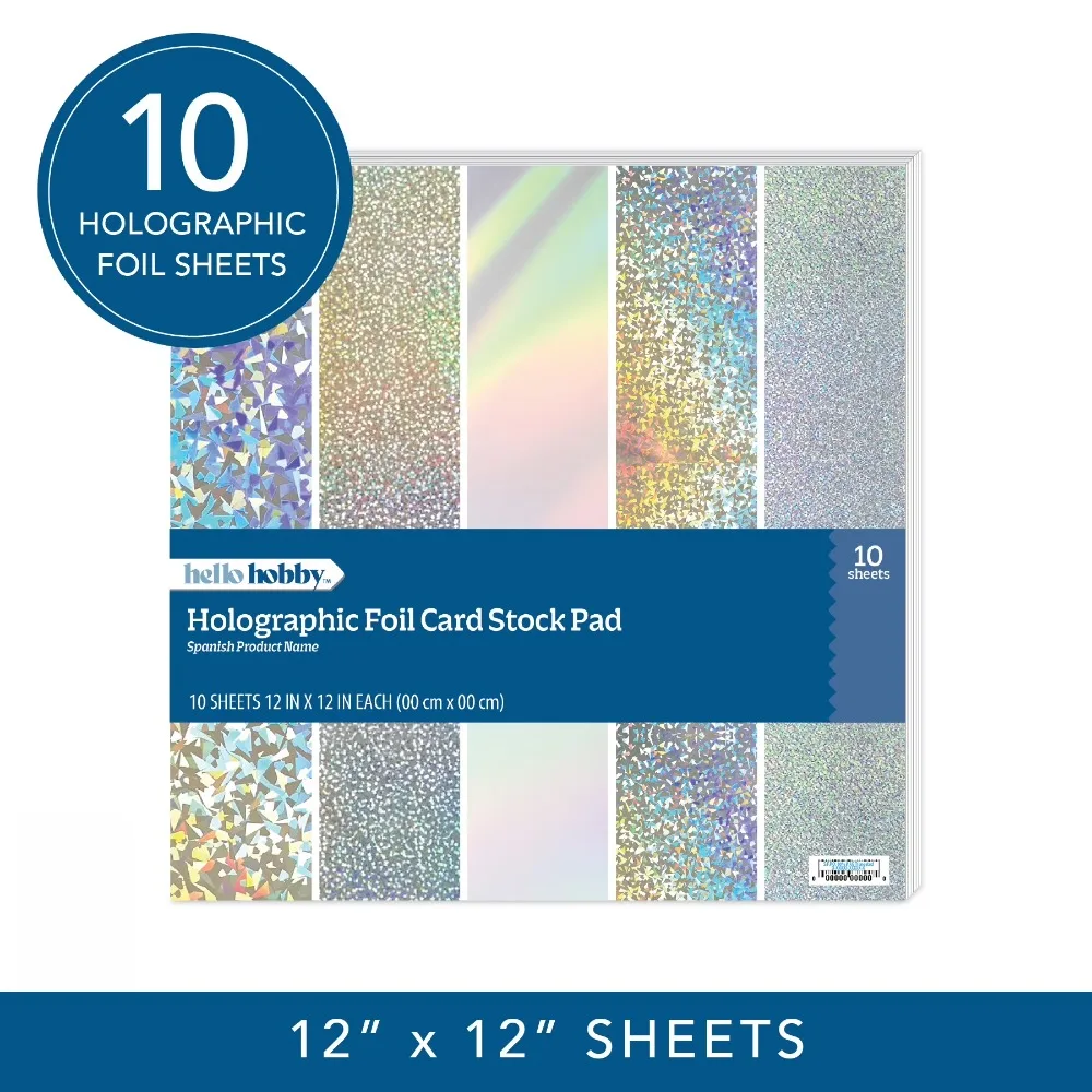 Hello Hobby Craft Scrapbook Paper Pack 12x12 Holographic Foil
Hello Hobby Craft Scrapbook Paper Pack 12x12 Holographic Foil