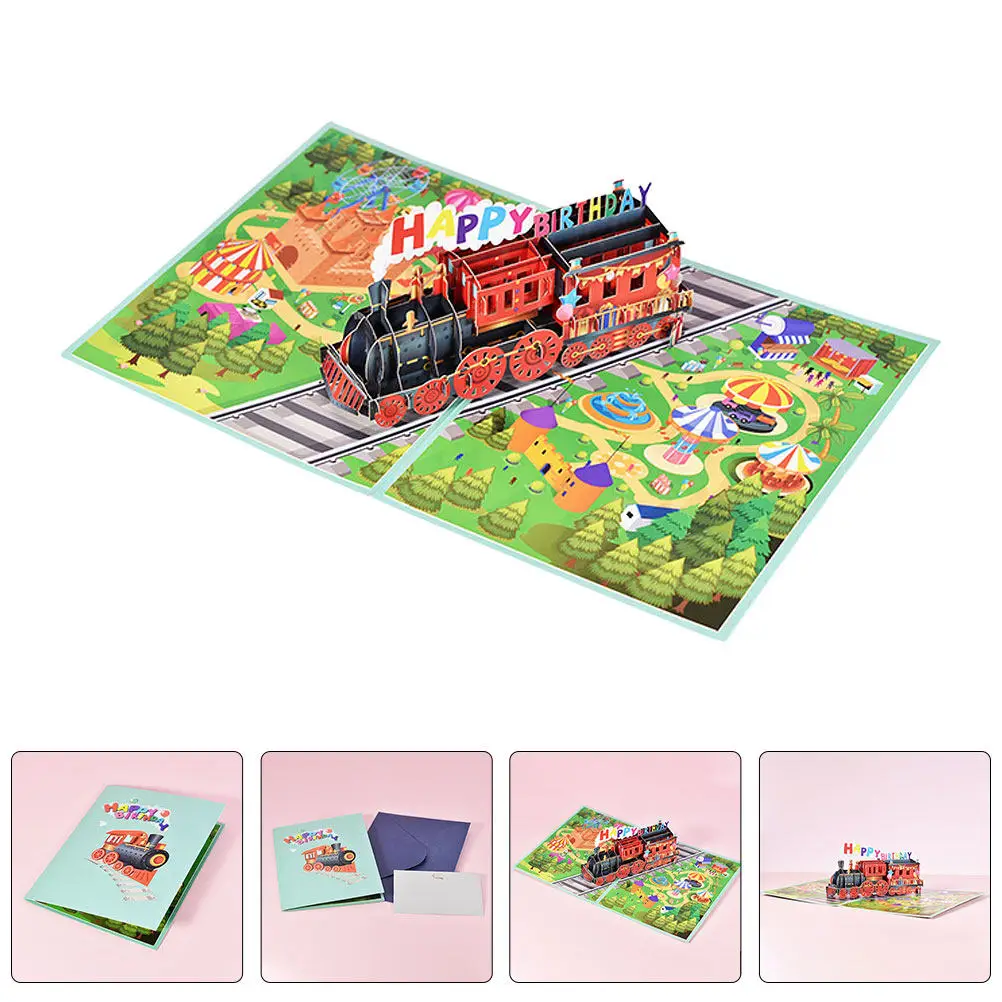 Gifts Blessing Card Birthday Greeting Cards DIY Paper Hand-made Train Design
Gifts Blessing Card Birthday Greeting Cards DIY Paper Hand-made Train Design