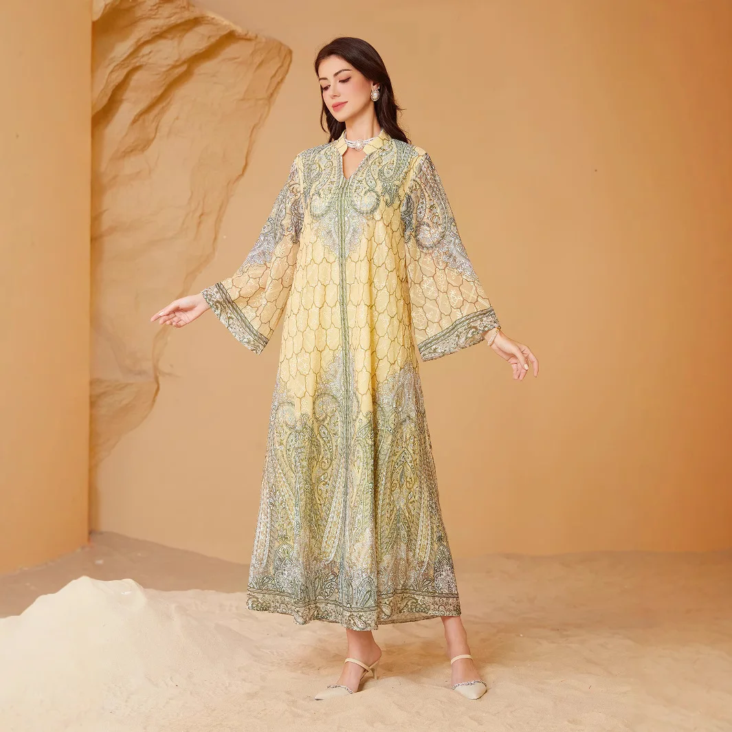 241101 Women's Long Robe With Embroidered Fabric, Printed And Traditional Dresses Embellished, Malaysian Dress Islam Elegant
241101 Women's Long Robe With Embroidered Fabric, Printed And Traditional Dresses Embellished, Malaysian Dress Islam Elegant