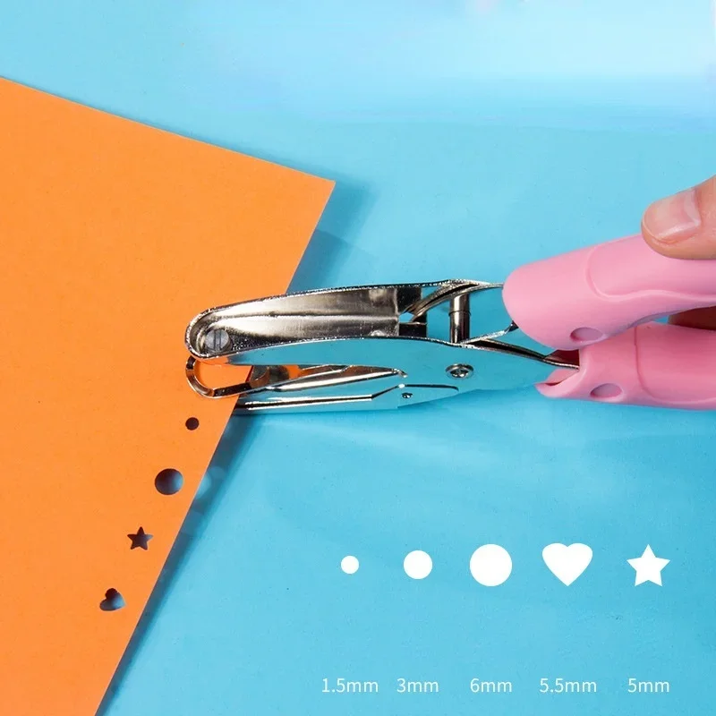 Loose-leaf Paper Manual Hole Punch Matal Round Hear Star Hole Puncher Paper Scrapbooking DIY Hole-punching Perforating Machine
Loose-leaf Paper Manual Hole Punch Matal Round Hear Star Hole Puncher Paper Scrapbooking DIY Hole-punching Perforating Machine