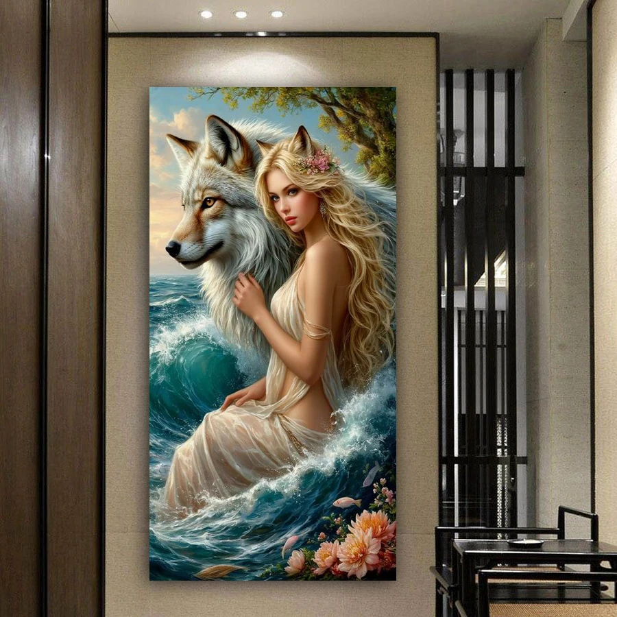 Новая коллекция: Алмазная вышивка «Женщина и Волк» большого размера, полная выкладка, мозаика, наборы для вышивания, декор для стен, изображение диких животных
Новая коллекция: Алмазная вышивка «Женщина и Волк» большого размера, полная выкладка, мозаика, наборы для вышивания, декор для стен, изображение диких животных