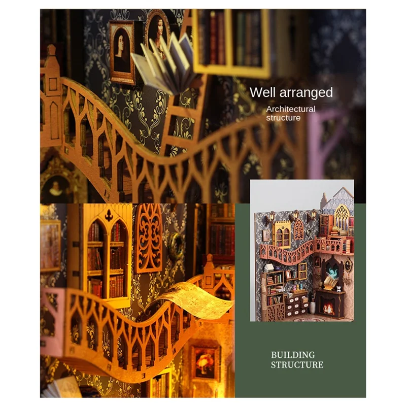 Diy Cabin Induction Book Three-Dimensional Wooden Assembled Handmade Magic Bookshelf Ornaments Gifts
Diy Cabin Induction Book Three-Dimensional Wooden Assembled Handmade Magic Bookshelf Ornaments Gifts