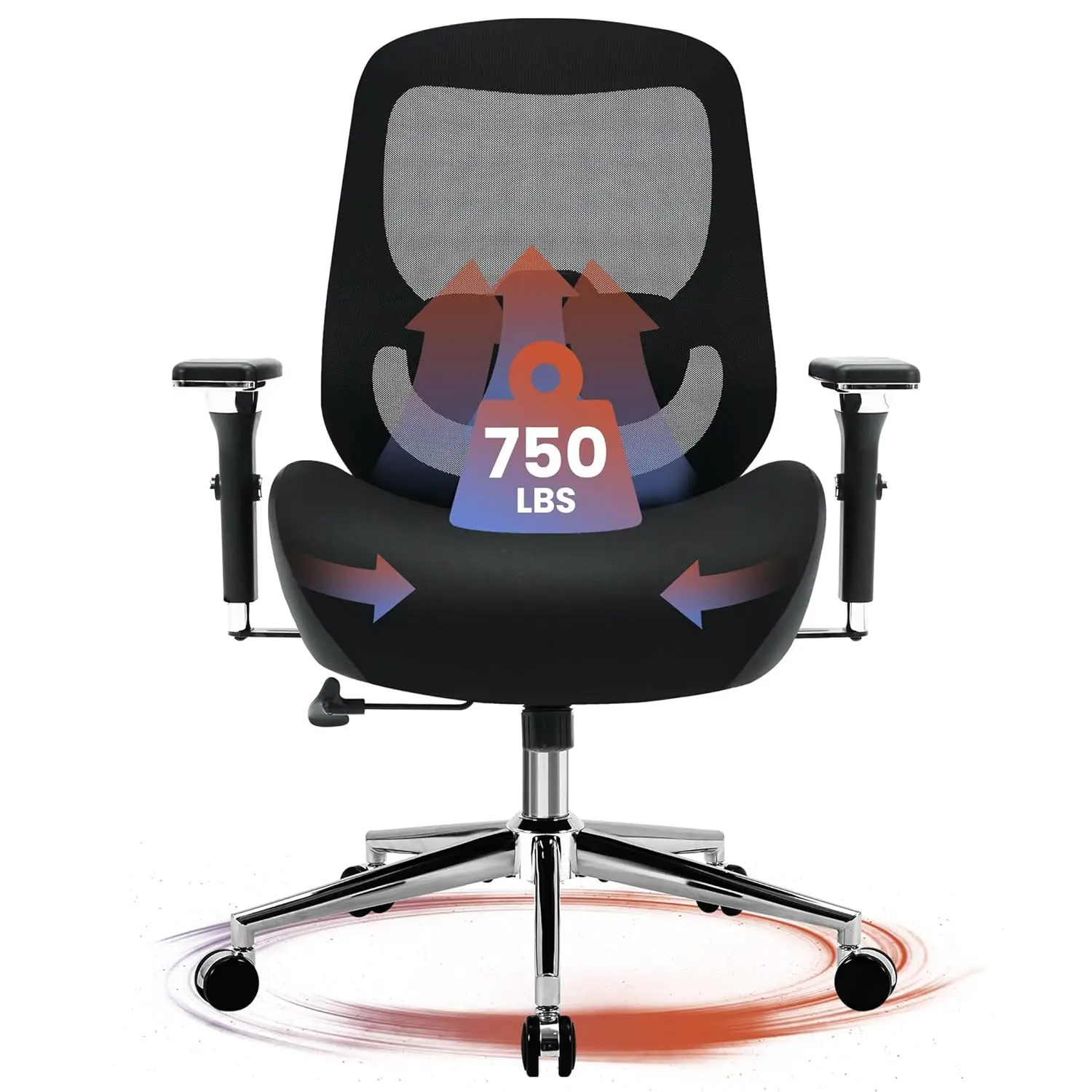 750lbs Big Tall Office Chair Ergonomic Mesh Wide Seat Adjustable Lumbar 4D Armrests All Day Heavy Duty, Customized
750lbs Big Tall Office Chair Ergonomic Mesh Wide Seat Adjustable Lumbar 4D Armrests All Day Heavy Duty, Customized