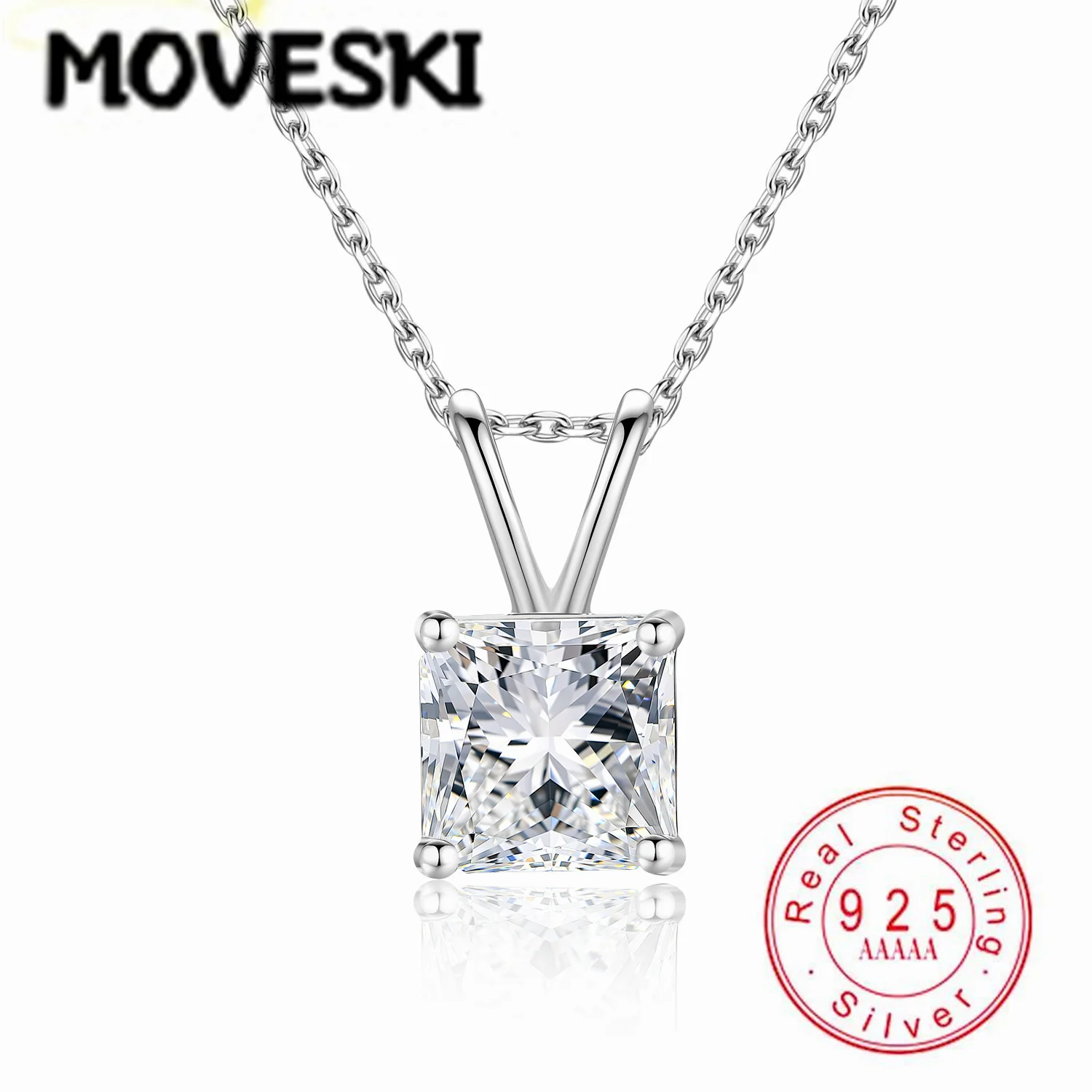 S925 Sterling Silver 1CT/2CT Moissanite Pendant Necklace for Women, Princess Cut Solitaire with V-Bail, Fine Jewelry Gift
S925 Sterling Silver 1CT/2CT Moissanite Pendant Necklace for Women, Princess Cut Solitaire with V-Bail, Fine Jewelry Gift