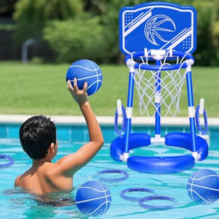 Pool Basketball Hoop, and Adults Swimming Pool Floating Basketball Pool Game, Pool Floating Basketball Pool Toy with Ring Toss,
Pool Basketball Hoop, and Adults Swimming Pool Floating Basketball Pool Game, Pool Floating Basketball Pool Toy with Ring Toss,