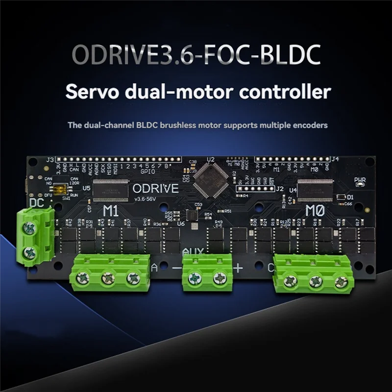 Y45A-Advanced Odrive3.6 56 В FOC-BLDC плата управления двойным двигателем, поддерживает 12–56 В с несколькими вариантами энкодера
Y45A-Advanced Odrive3.6 56 В FOC-BLDC плата управления двойным двигателем, поддерживает 12–56 В с несколькими вариантами энкодера