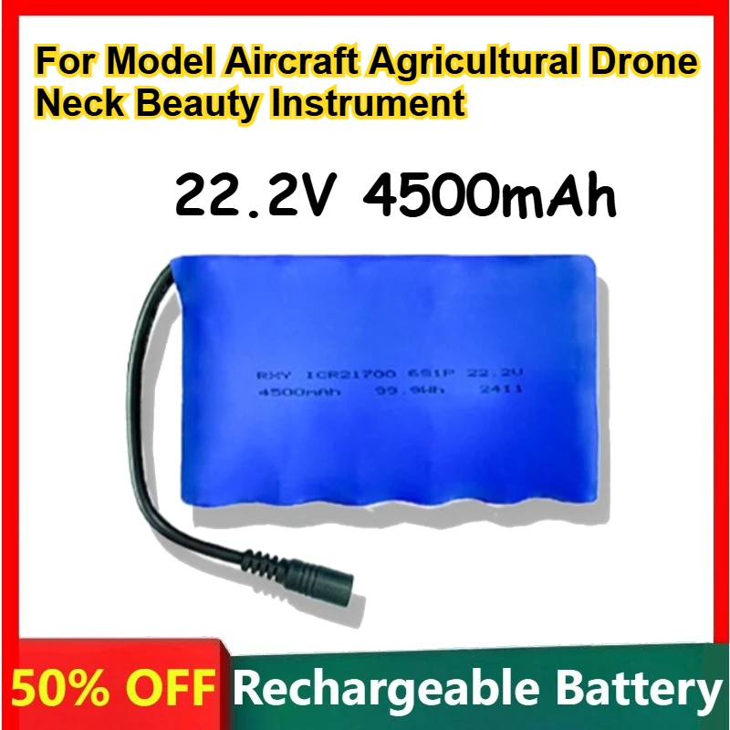21700 Polymer Lithium Battery 6S 22.2V 4500mAh for Model Aircraft Agricultural Drone Neck Beauty Instrument Rechargeable Battery
21700 Polymer Lithium Battery 6S 22.2V 4500mAh for Model Aircraft Agricultural Drone Neck Beauty Instrument Rechargeable Battery