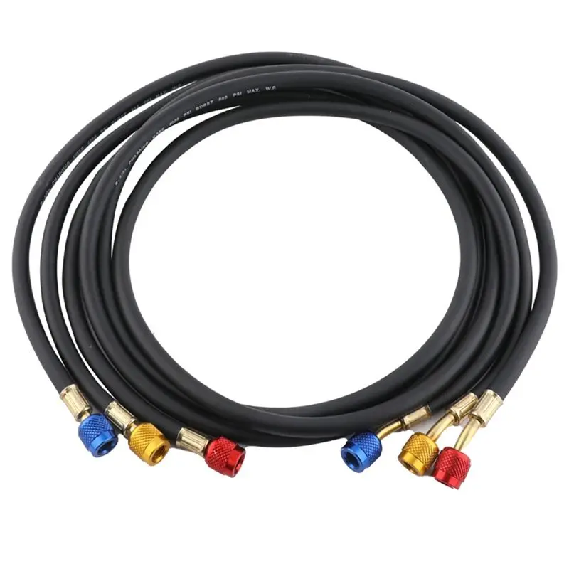 A65P-HVAC Charging Hose Set 3 Color Coded Hoses With Valves For Multiple Refrigerants For R134A R410A R22
A65P-HVAC Charging Hose Set 3 Color Coded Hoses With Valves For Multiple Refrigerants For R134A R410A R22