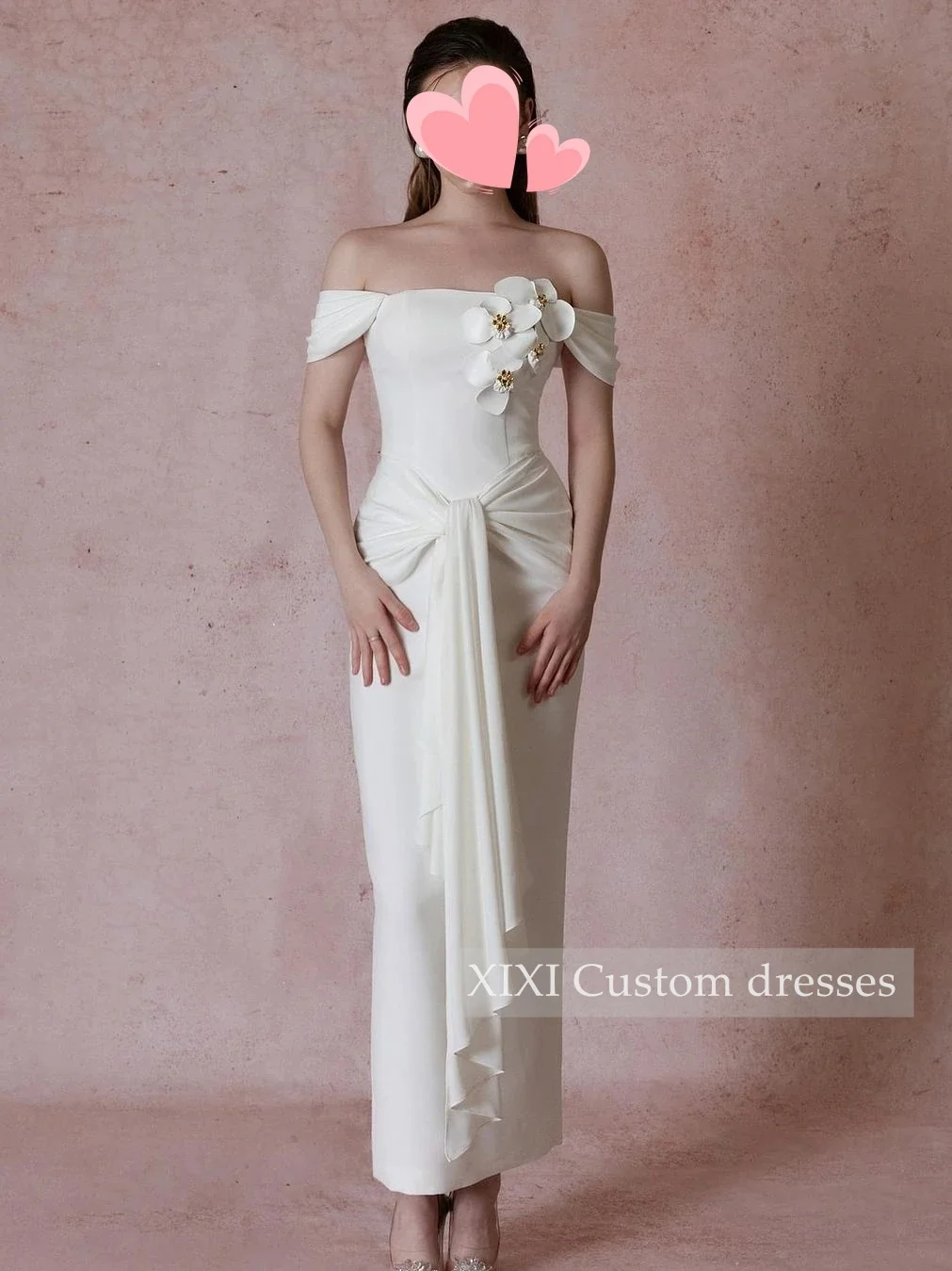 XIXI Customized Evening Dresses Sheath Off-The-Shoulder Neckline Hand-Made Flowers Prom Dresses Long Sleeves Floor-Length Lining
XIXI Customized Evening Dresses Sheath Off-The-Shoulder Neckline Hand-Made Flowers Prom Dresses Long Sleeves Floor-Length Lining
