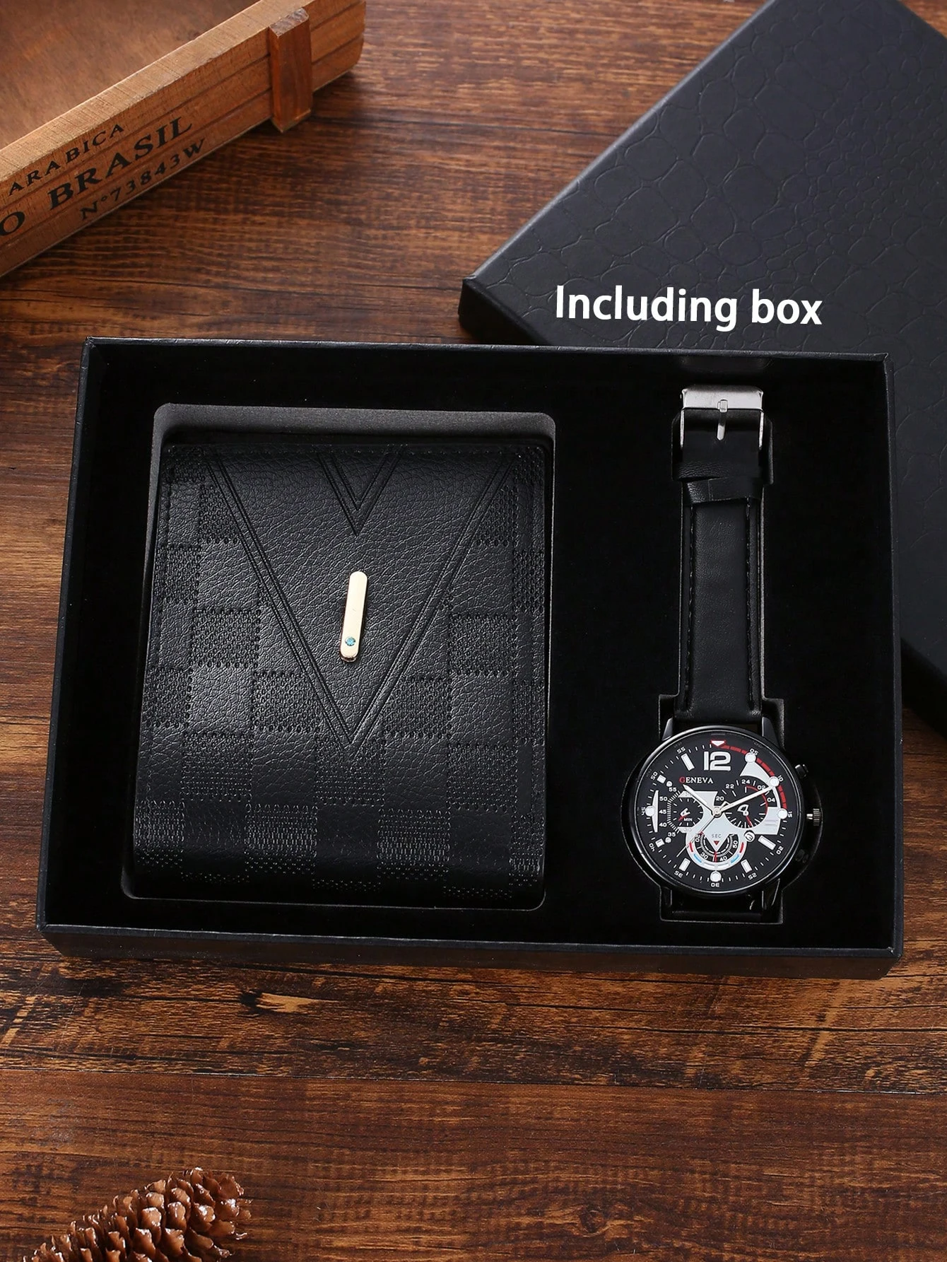 Fake Three Eyes Simple and Versatile Men's Quartz Belt Watch Sunglasses Wallet
Fake Three Eyes Simple and Versatile Men's Quartz Belt Watch Sunglasses Wallet