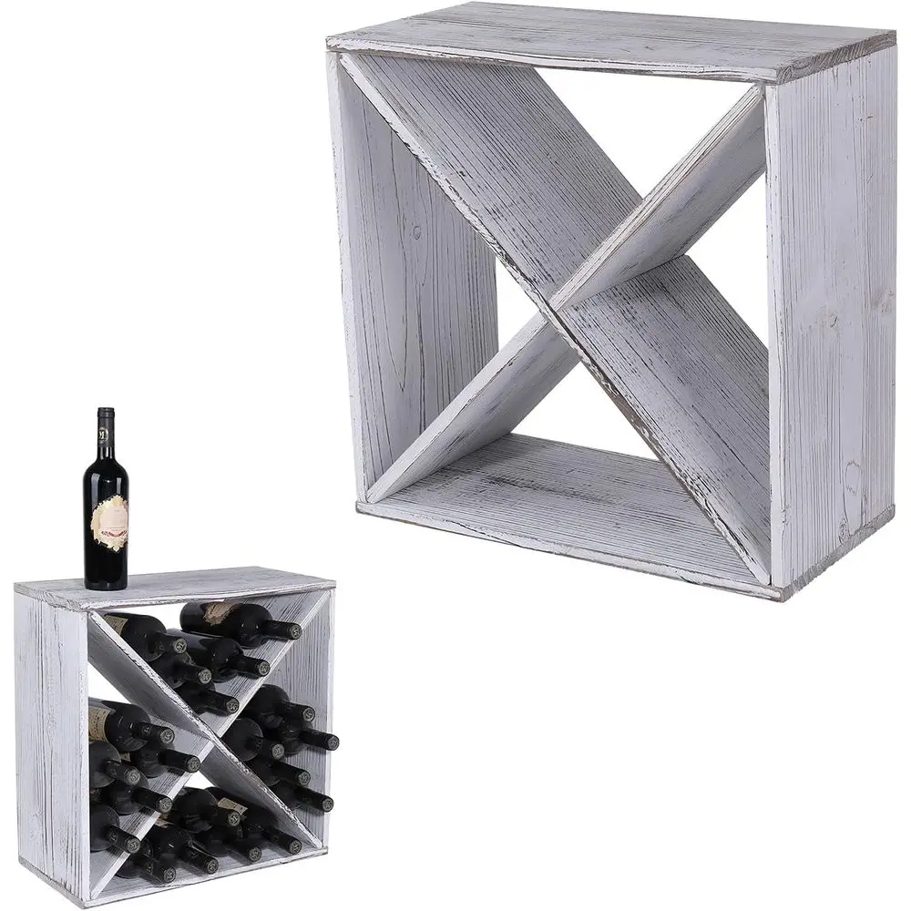 Wine Rack countertop Wooden Stackable Storage Rustic Retro Style Cube 24-Bottle Wine Rack Cabinet (Weathered White)
Wine Rack countertop Wooden Stackable Storage Rustic Retro Style Cube 24-Bottle Wine Rack Cabinet (Weathered White)