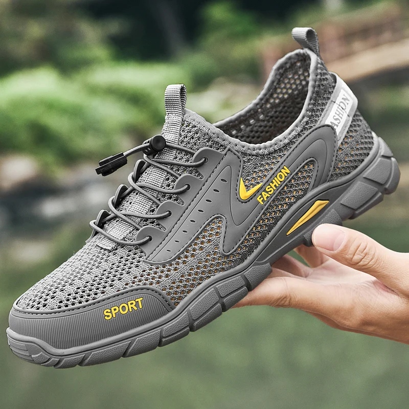 Новые летние дышащие сетчатые кроссовки, противоскользящие, износостойкие, спортивные повседневные туфли, легкие, с мягкой подошвой, для активного отдыха на природе.
Новые летние дышащие сетчатые кроссовки, противоскользящие, износостойкие, спортивные повседневные туфли, легкие, с мягкой подошвой, для активного отдыха на природе.