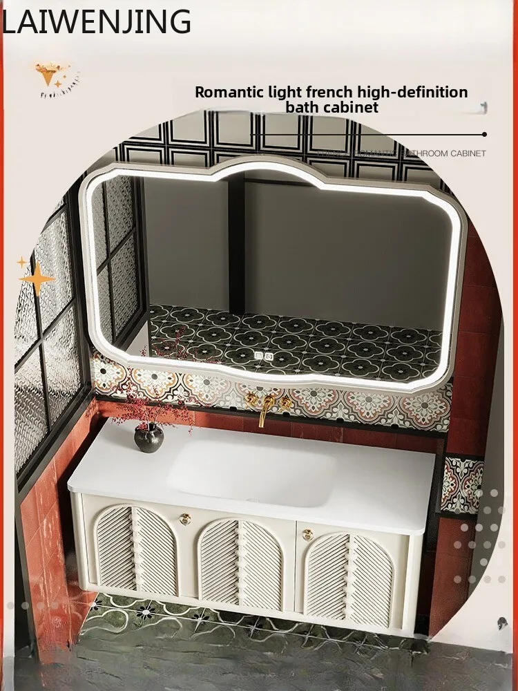 MJY French integrated basin bathroom cabinet combination rock slab hot bending washstand hand washbasin cabinet
MJY French integrated basin bathroom cabinet combination rock slab hot bending washstand hand washbasin cabinet