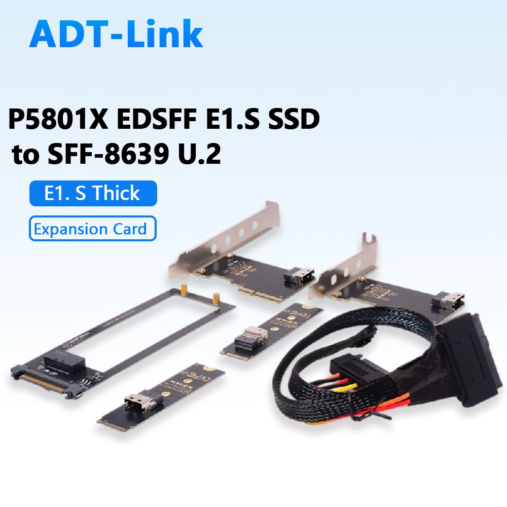 P5801X EDSFF E1. S SSD To SFF-8639 U. 2 Expansion Adapter Card support SFF-8643 SFF-8654 SFF-8611 to SFF8639 U2
P5801X EDSFF E1. S SSD To SFF-8639 U. 2 Expansion Adapter Card support SFF-8643 SFF-8654 SFF-8611 to SFF8639 U2