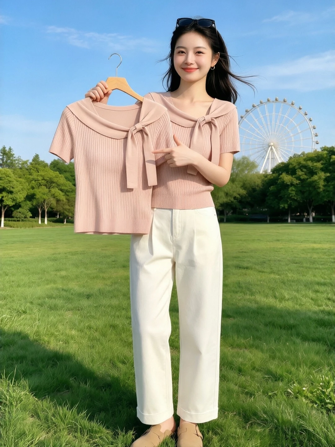 Pink Short Sleeve Knitted Sweater Women's Slim Fit plus Size Summer Unique Beautiful Design Top Korean Style Commute Wind
Pink Short Sleeve Knitted Sweater Women's Slim Fit plus Size Summer Unique Beautiful Design Top Korean Style Commute Wind