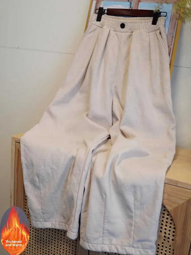 Широкие брюки из хлопка и льна в стиле ретро, женская зимняя верхняя одежда с эластичной резинкой на талии, свободная драпировка, прямые повседневные брюки на подкладке...
Широкие брюки из хлопка и льна в стиле ретро, женская зимняя верхняя одежда с эластичной резинкой на талии, свободная драпировка, прямые повседневные брюки на подкладке...